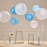 Blue and White Paper Lantern Hanging Decorations- 5 Inner Pack