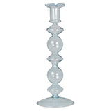 Large Blue Glass Bubble Dinner Candle Holder