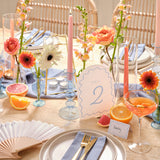 Large Blue Glass Bubble Dinner Candle Holder