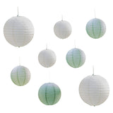 Sage & Cream Paper Lantern Hanging Decorations