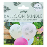 Palm Leaf Hawaiian Balloon Bundle Party Decorations- 5 Inner Pack