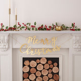 Foiled Holly Leaves Bunting Backdrop