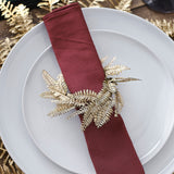 Gold Fern Wreath Christmas Table Napkin Rings- 5 Inner Pack