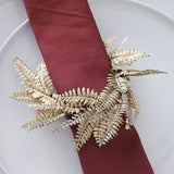 Gold Fern Wreath Christmas Table Napkin Rings