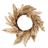 Gold Fern Wreath Christmas Table Napkin Rings- 5 Inner Pack