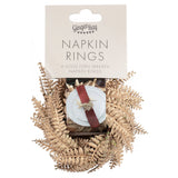 Gold Fern Wreath Christmas Table Napkin Rings- 5 Inner Pack