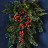 Foliage Christmas Door Swag with Berries- 6 Inner Pack