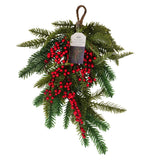Foliage Christmas Door Swag with Berries