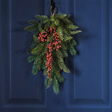 Foliage Christmas Door Swag with Berries