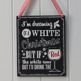 Christmas Wooden Chalkboard Wine Sign - Vintage Noel