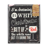 Christmas Wooden Chalkboard Wine Sign - Vintage Noel