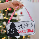 Festive Sleeps Until Christmas Chalkboard Sign - Vintage Noel