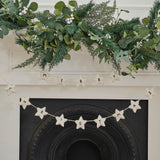 Felt White Star Merry Christmas Bunting