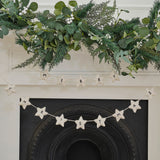 Felt White Star Merry Christmas Bunting- 5 Inner Pack