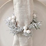 Foliage Christmas Napkin Rings with Berries- 5 Inner Pack