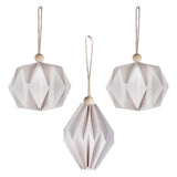 White Paper Christmas Tree Hanging Decorations- 5 Inner Pack