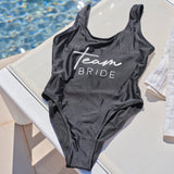 Team Bride Black Hen Party Swimsuit