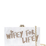SOPHIA WEBSTER Wifey For Lifey Bridal Clutch